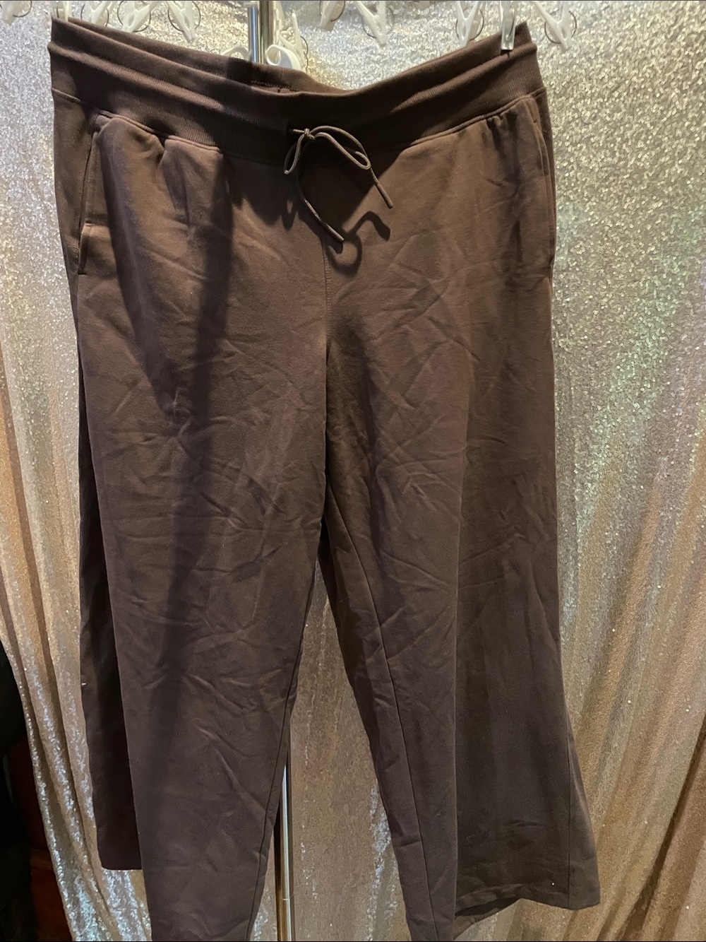 Brown Drawstring Casual Pants or joggers with sweatshirt NWT